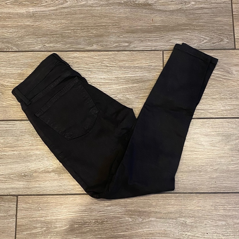Topshop 26 Petite Black Jamie Distressed Jeans
